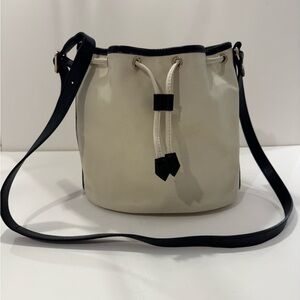 Longchamp Black and Cream Bucket Bag